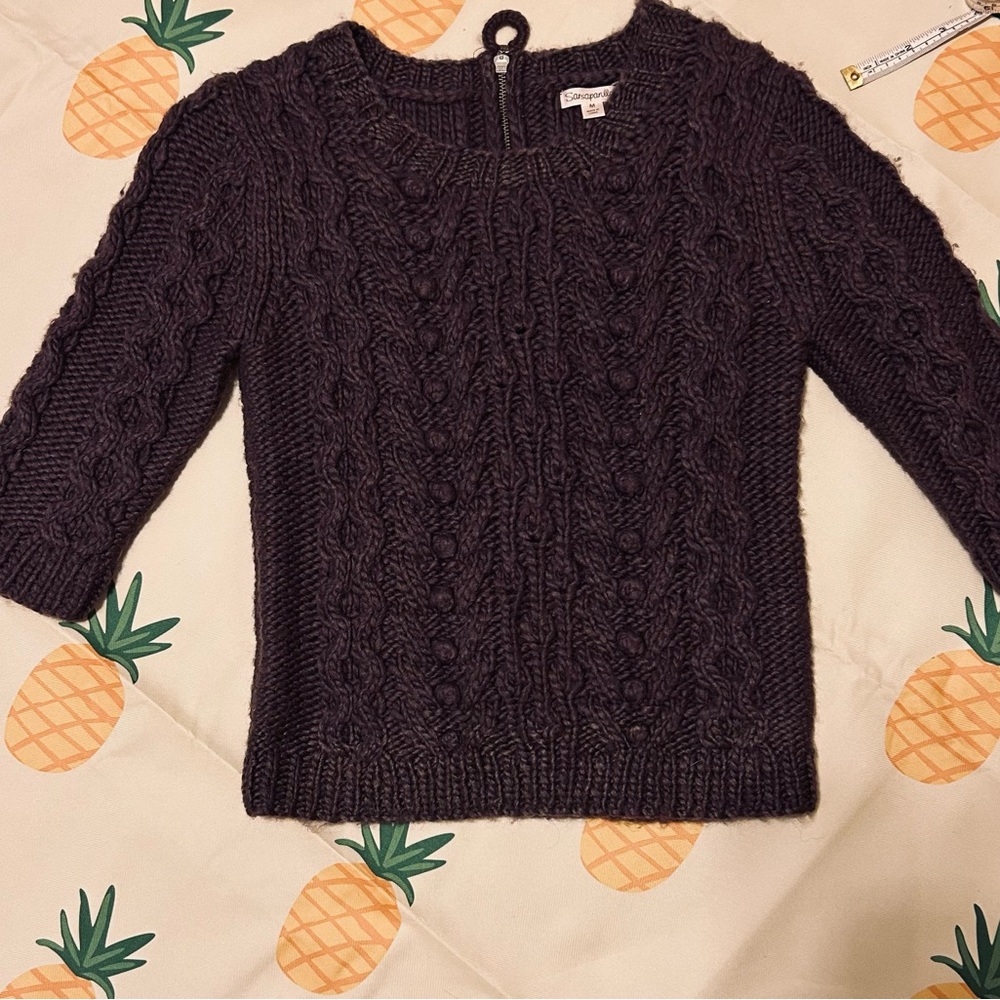 Sarsaparilla Fun Wool Blend Cable Knit Sweater Brown(?)